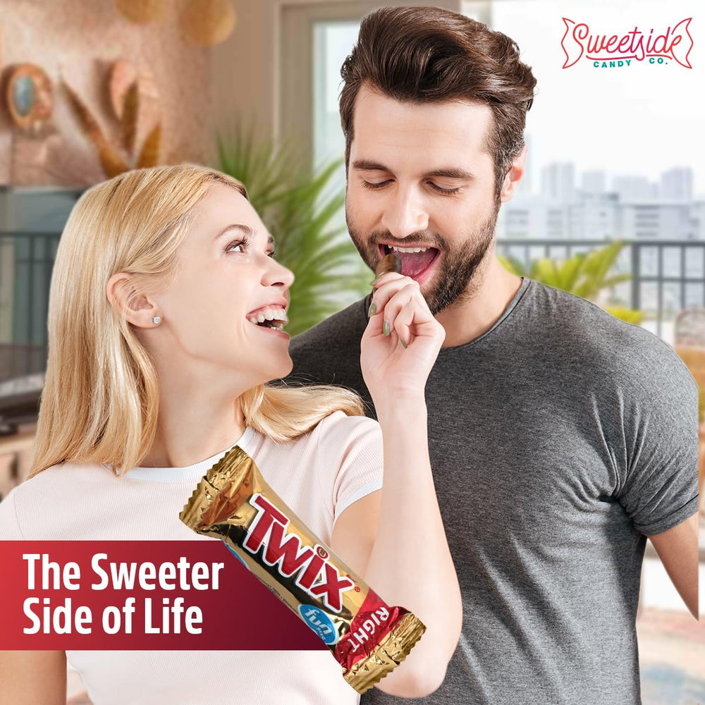 SWEETSIDE Twix silky chocolate coating envelops a caramel center for a premium bite.