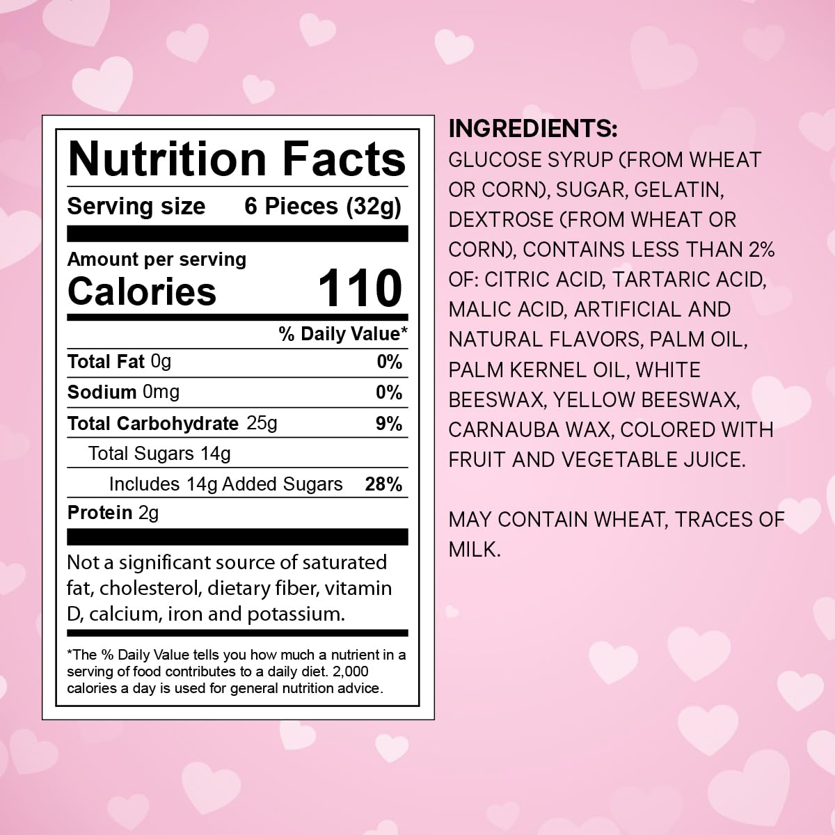 Close-up of SWEETSIDE gummy hearts with sweet and sour flavors.