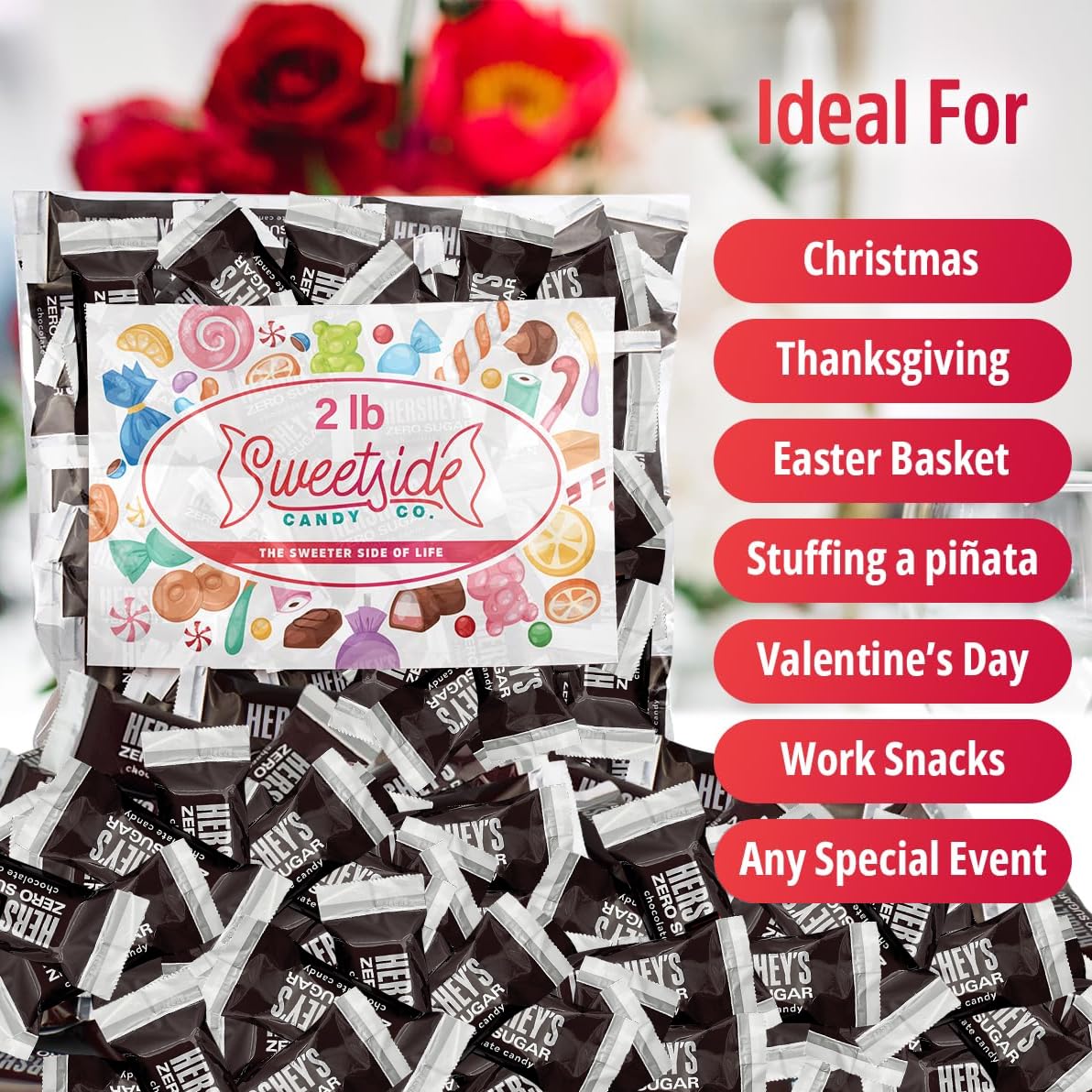 SWEETSIDE Zero Sugar Milk Chocolate Miniature Bars gift-ready bulk