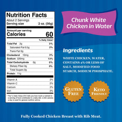 Sweet Sue chicken chunks close-up showing moist, high-quality protein.