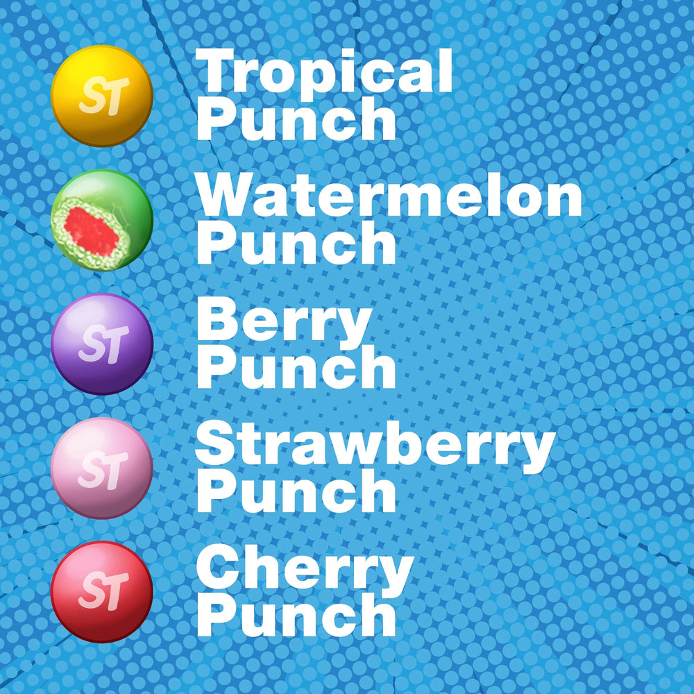 SweeTARTS Chewy Fusions watermelon punch pieces glowing with pink and green hues.