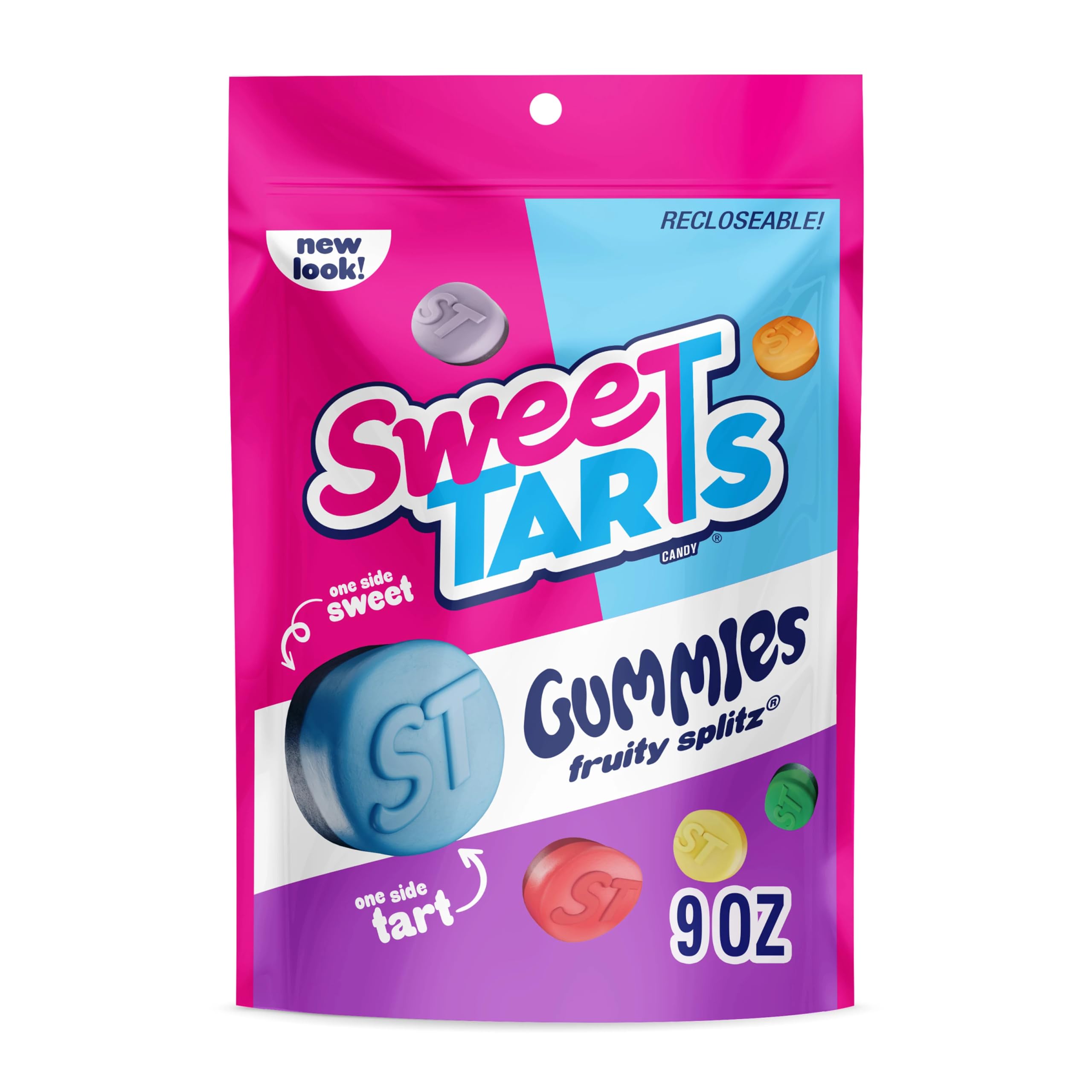 SweeTARTS Gummies Fruity Splitz blue punch bite with bright sweet-tart flavor.