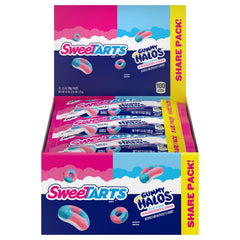 SweeTARTS Halos blue punch ring with tangy, chewy bite for snacking.