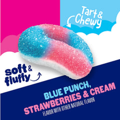 Vibrant SweeTARTS Halos top chewy layer with multicolor candy shine.