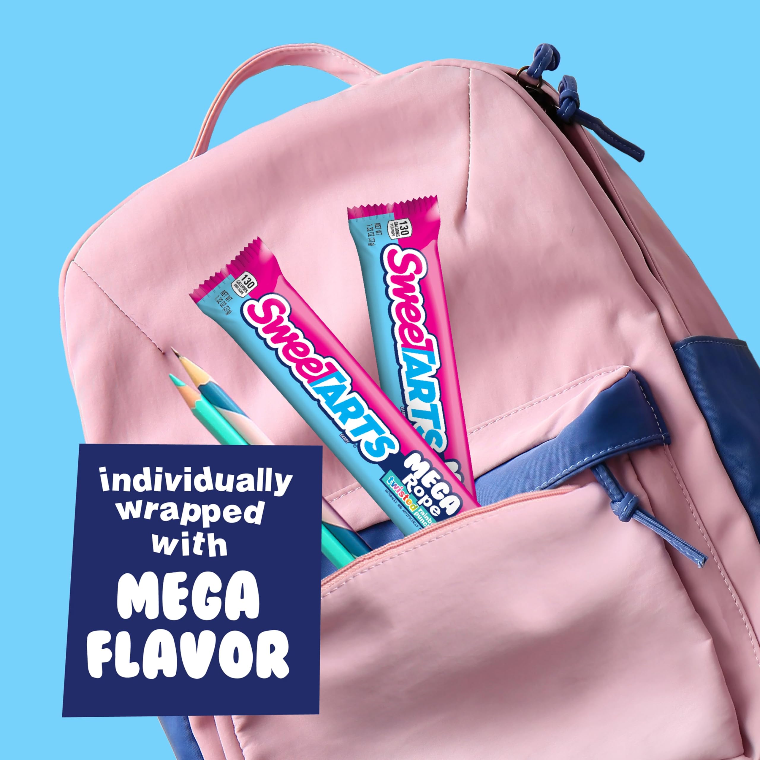 SweeTARTS Mega Rope 1.32 oz pack ideal for lunchboxes.