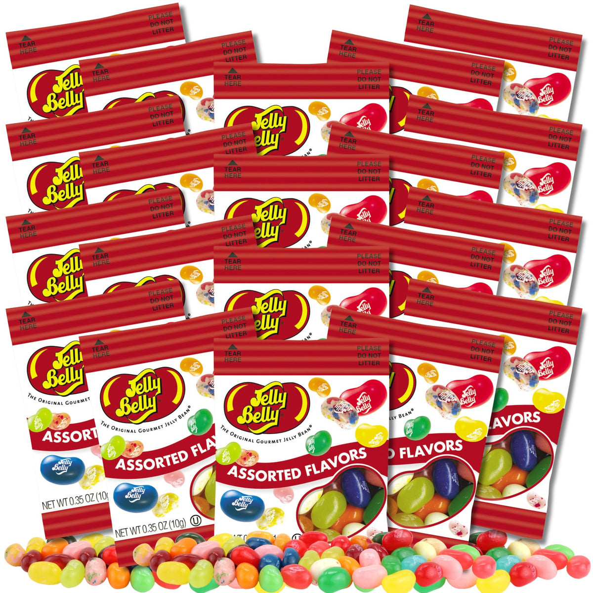 Sweetzo 20 mini packs of assorted jelly beans for gifting and events.