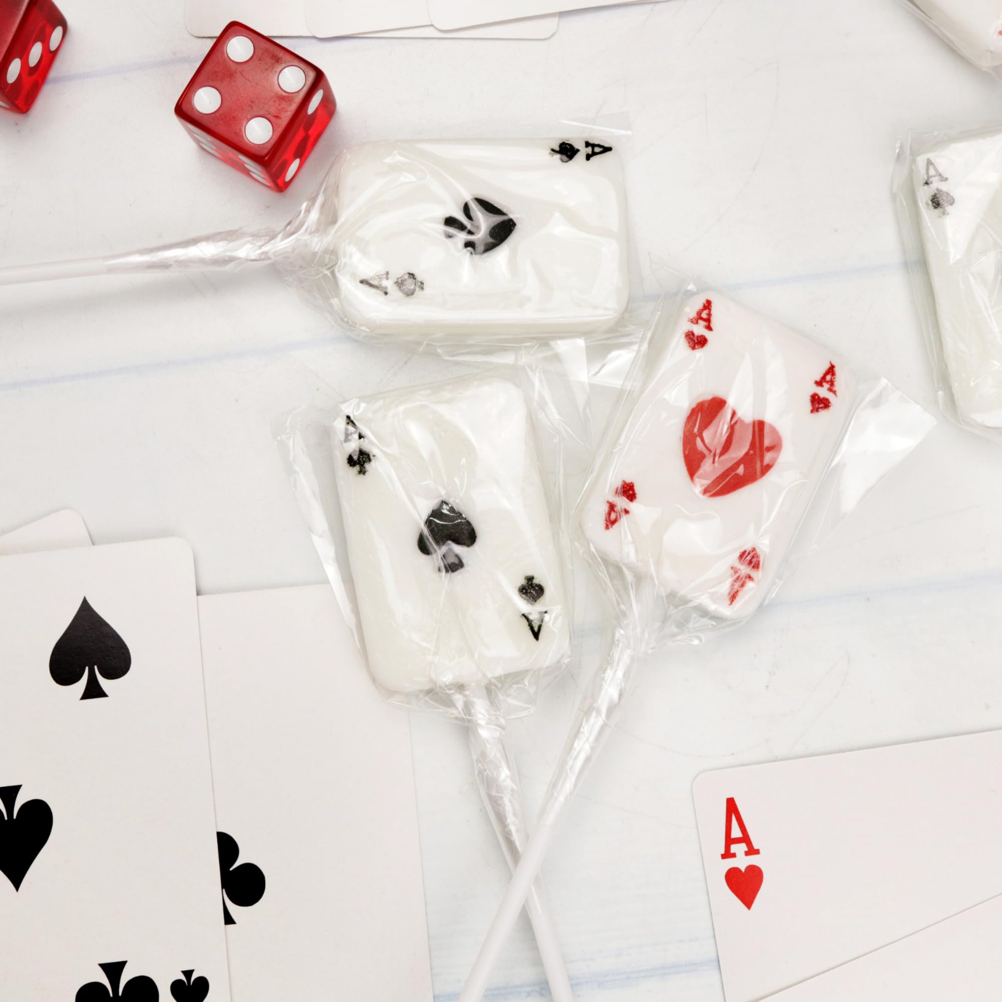 Sweetzo Ace Card Lollipops vibrant casino table display idea