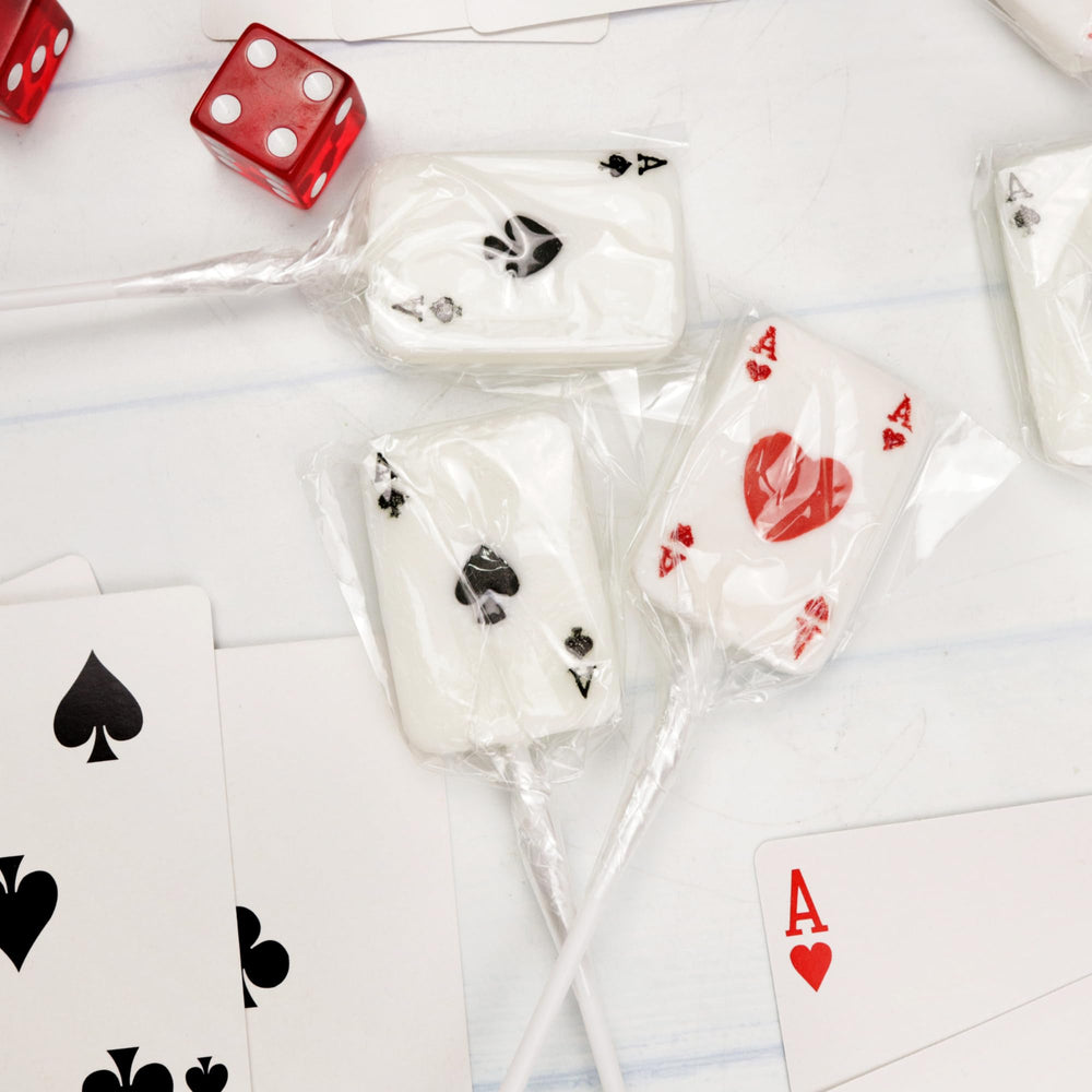 Sweetzo Ace Card Lollipops vibrant casino table display idea