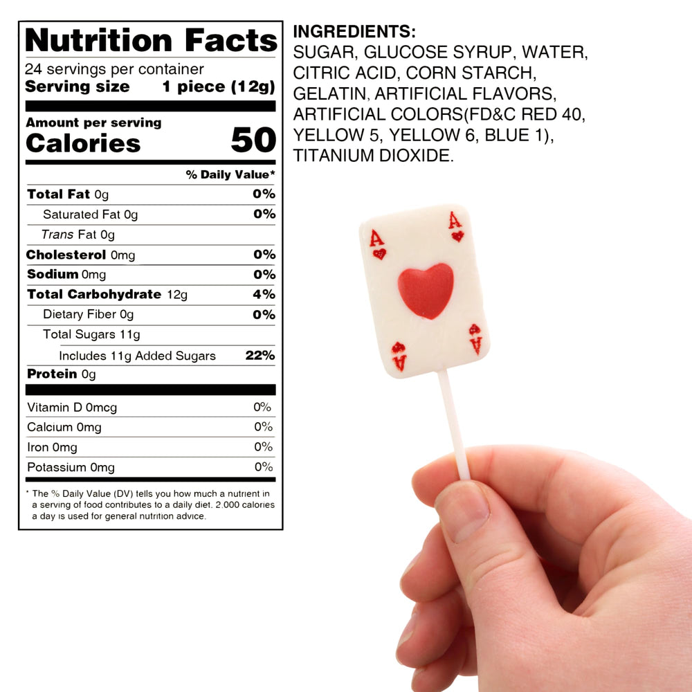Sweetzo Ace Card Lollipops watermelon flavor close-up for refreshing bite