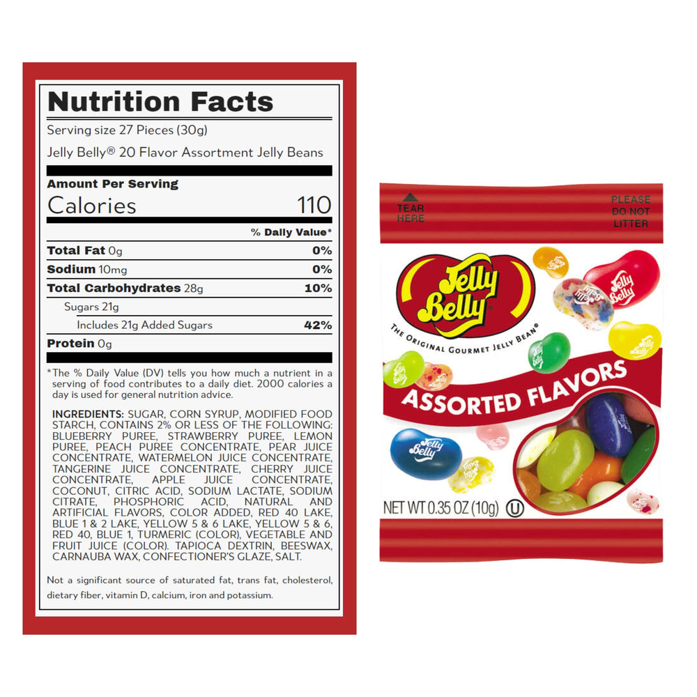 Sweetzo assorted flavors jelly beans in a 10-pack, great for gifting.