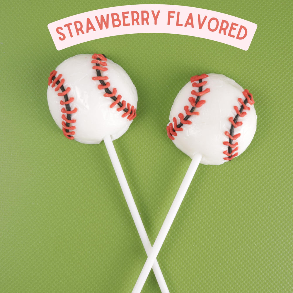 Sweetzo baseball lollipops add playful touch to team party favors.