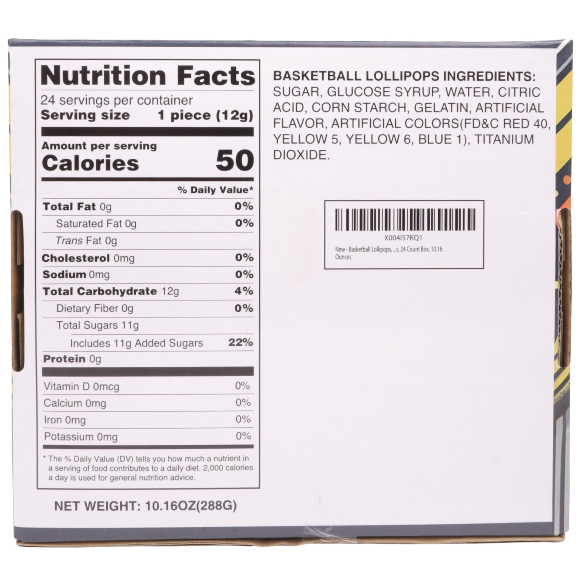 Sweetzo basketball lollipop 24-count box, ideal for group treats and favors.