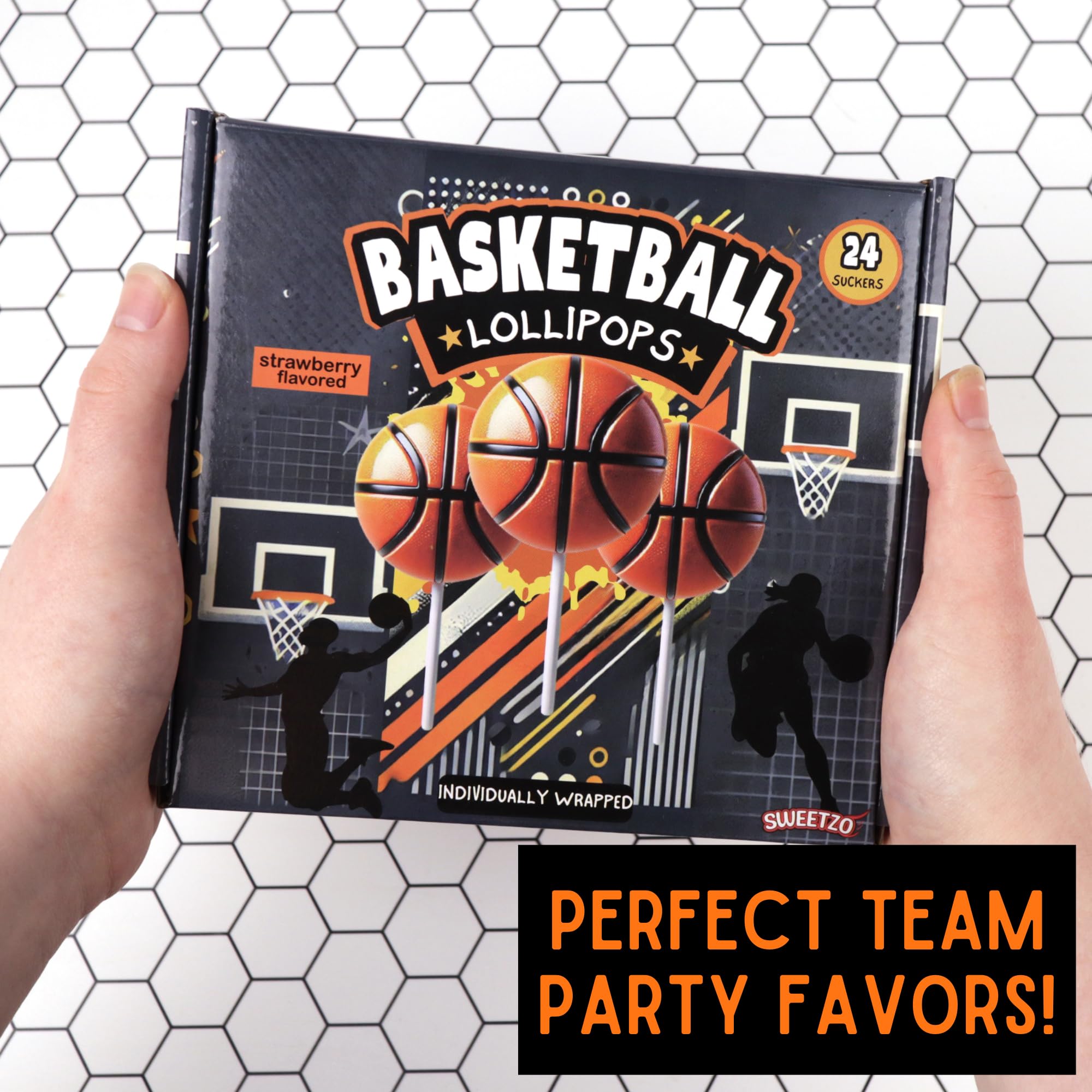 Sweetzo basketball lollipop game day snack, easy to distribute.