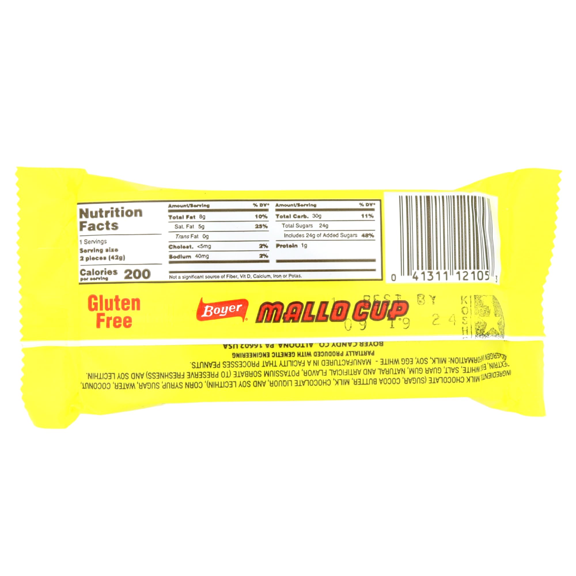 Sweetzo Boyer Mallo Cups gooey marshmallow center combined with milk chocolate.