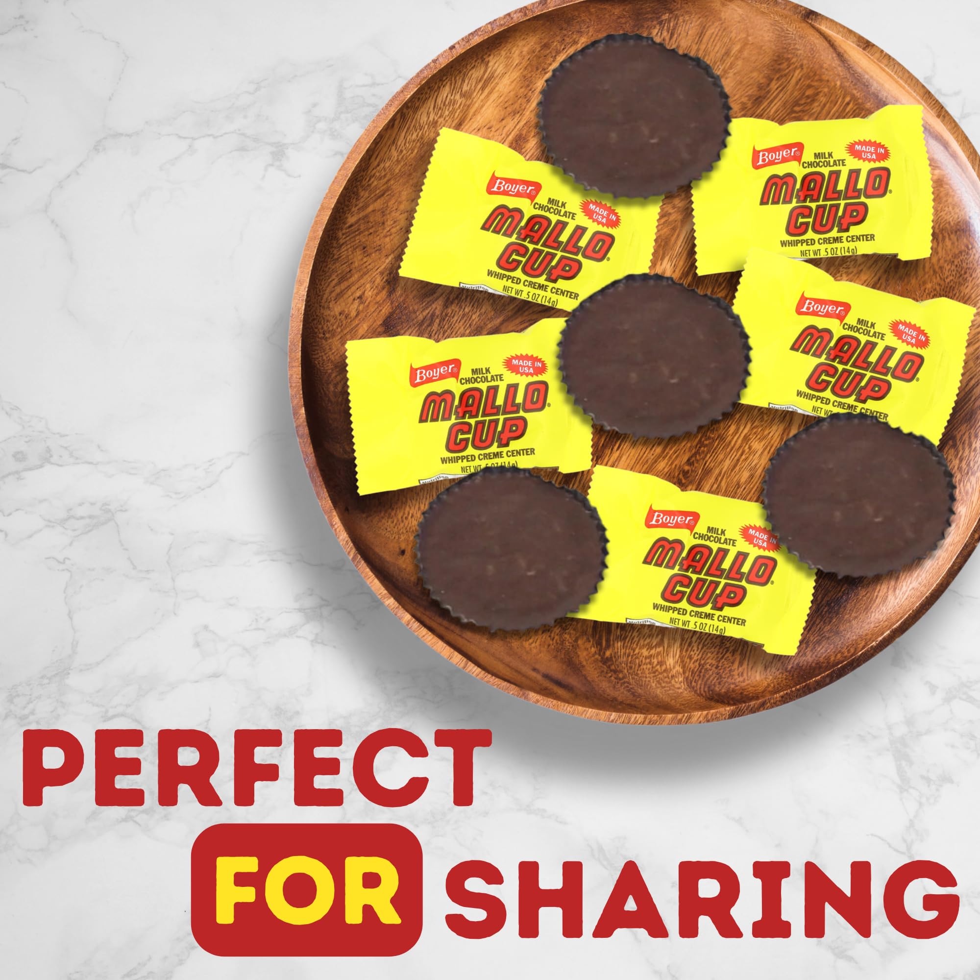 Sweetzo Boyer Mallo Cups displayed on store counter for easy grabbing.