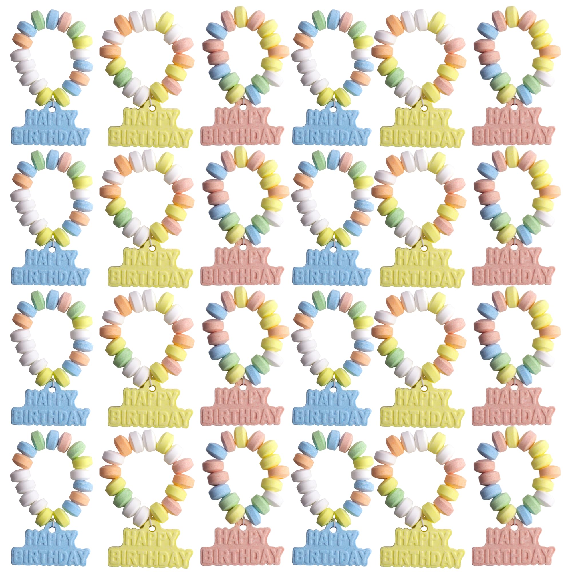 Sweetzo bracelets displayed for birthday party tables and giveaways.