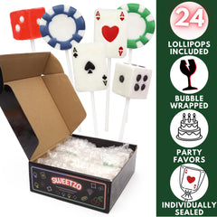 Sweetzo poker chip lollipops bright table display