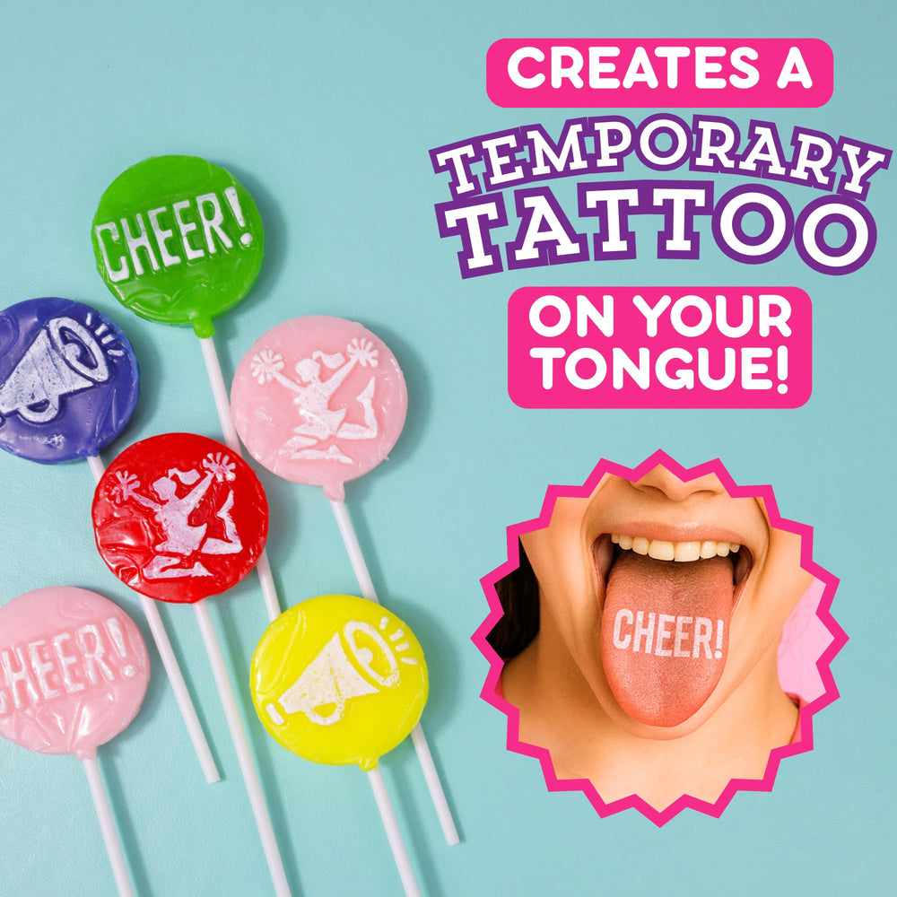 Sweetzo Cheer Tattoo Lollipops are individually wrapped for freshness and easy sharing