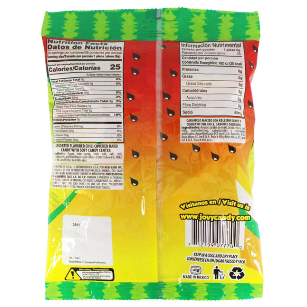 Close up of Sweetzo mango flavored candies with chili powder dust for bold taste.