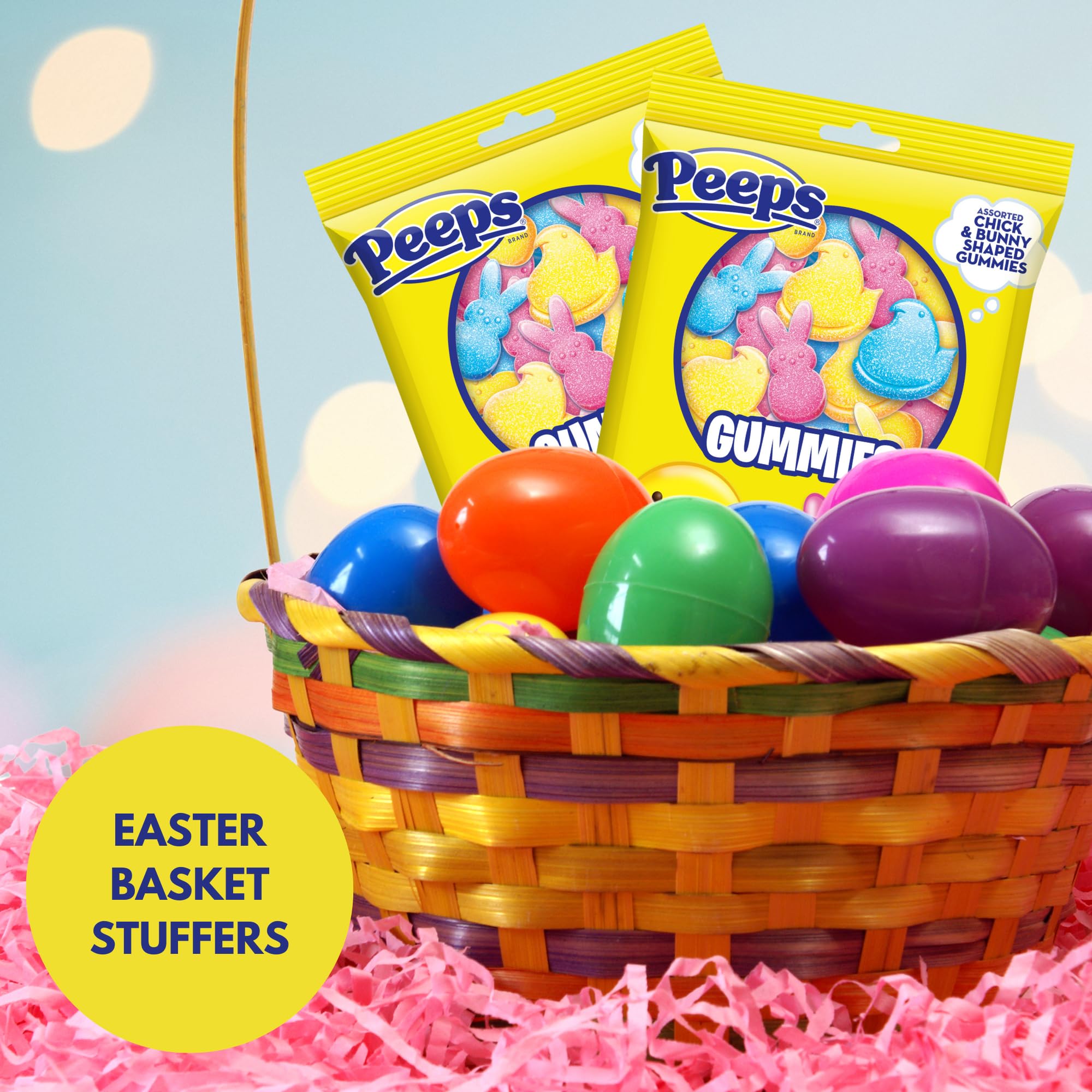 Sweetzo Easter Peeps Gummies party favors add festive color to celebrations.