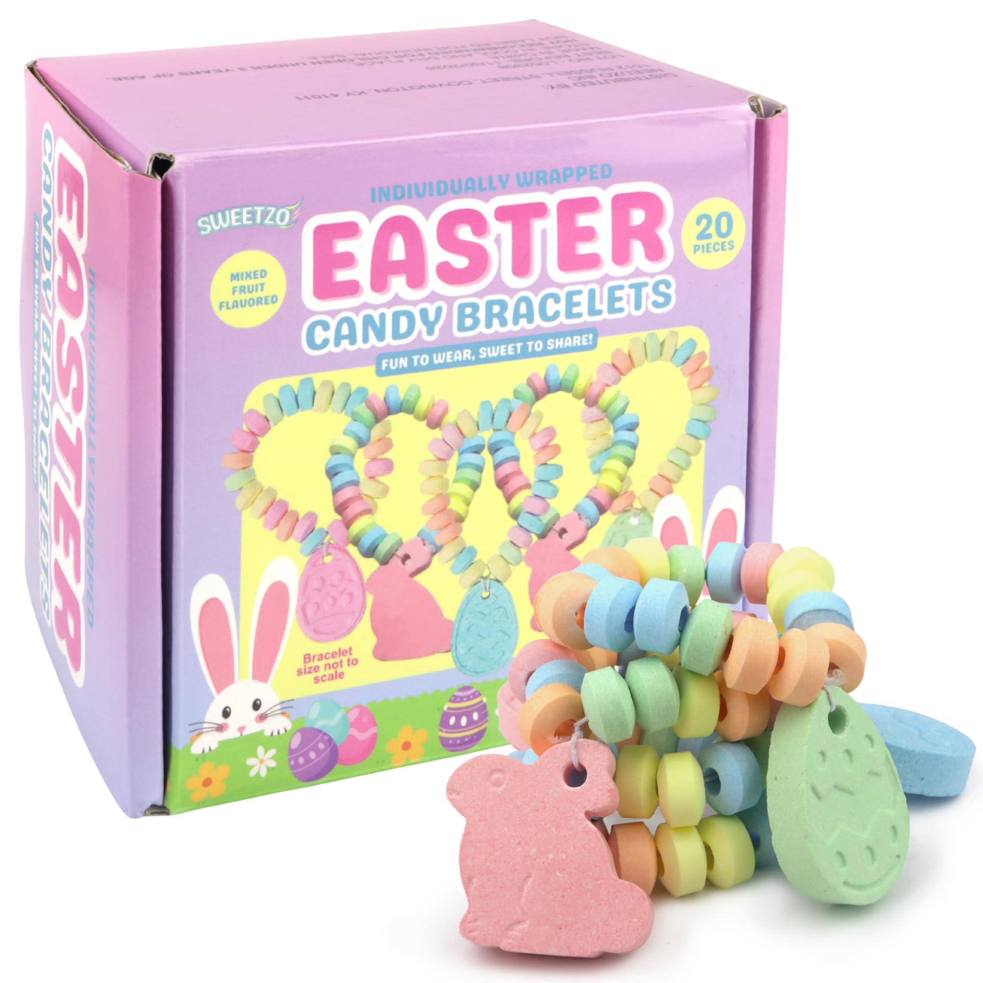 Display of pastel bracelets for spring celebrations and party favors.