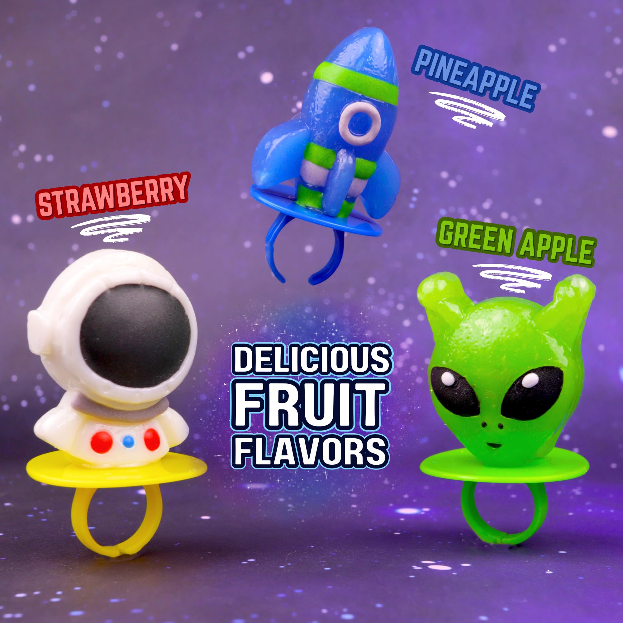 Sweetzo Galactic fruit flavors lollipop rings for tasty treats