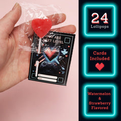 Sweetzo gamer valentines pixel design closeup highlighting bold theme