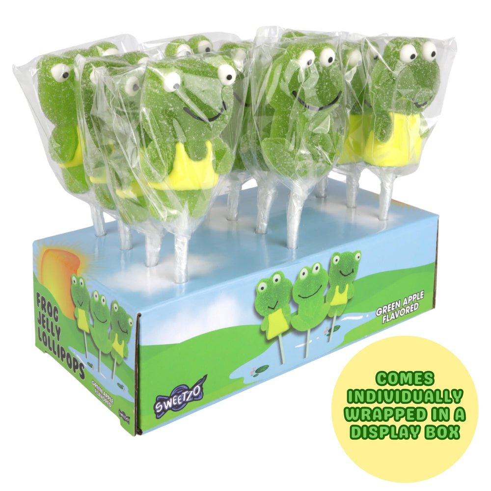 Sweetzo frog lollipops as a playful teen-friendly snack for gatherings.