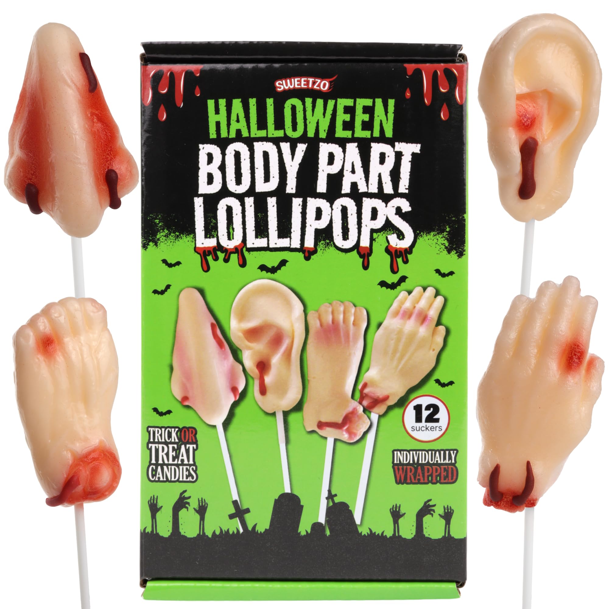 Sweetzo nose-shaped lollipop for playful Halloween favors