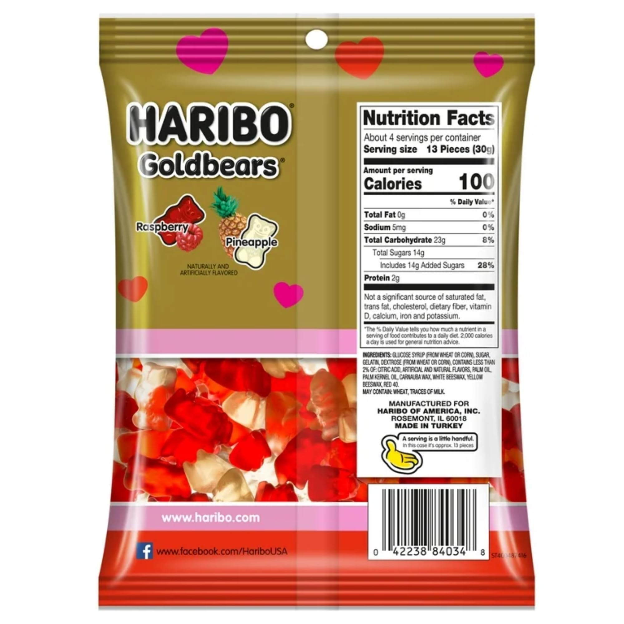 Sweetzo Haribo Goldbears gummies display for snacking