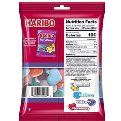 Soft, fruity berry hearts with chewy texture ideal for party favors.