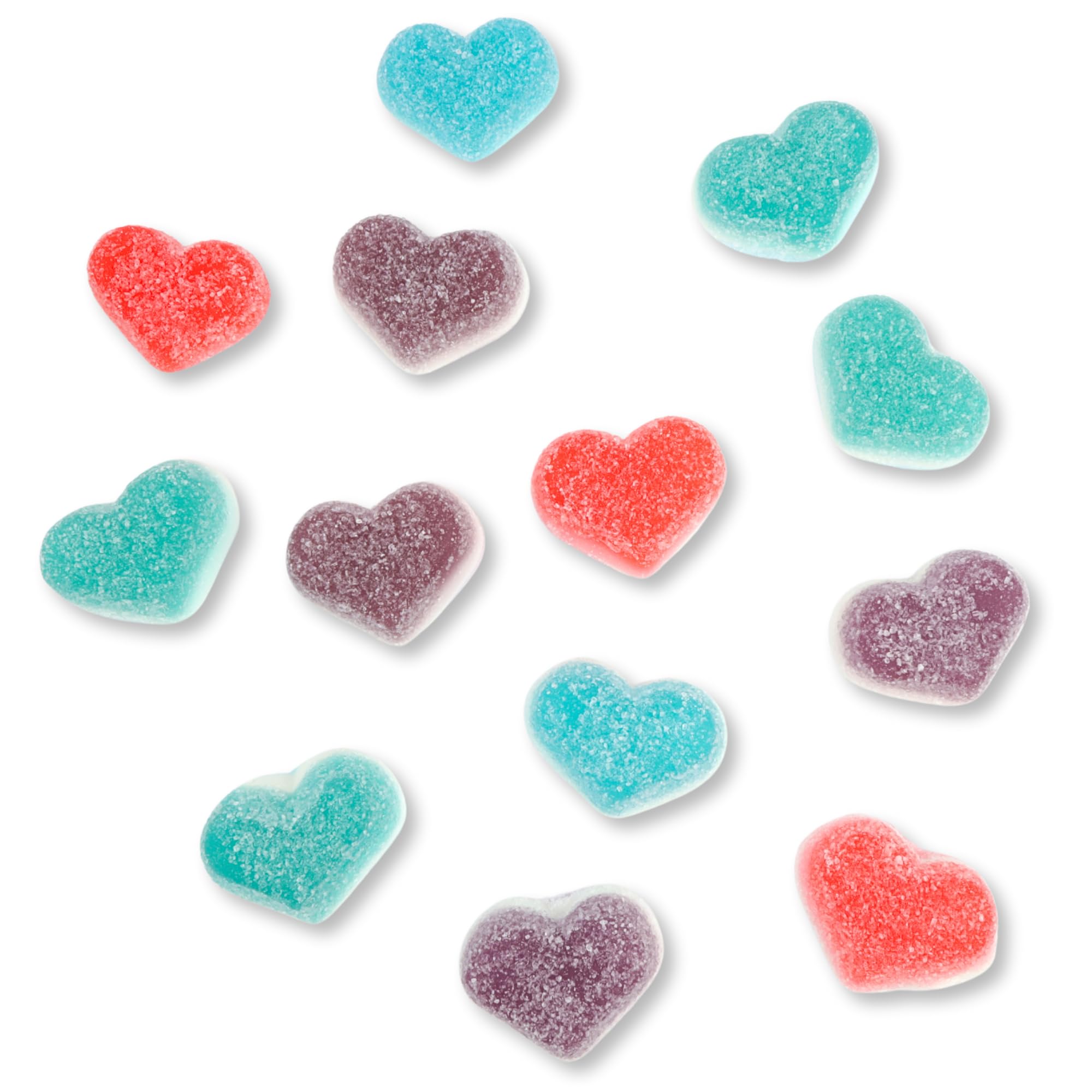Three share-size bags ready for gifting at Valentine gatherings.