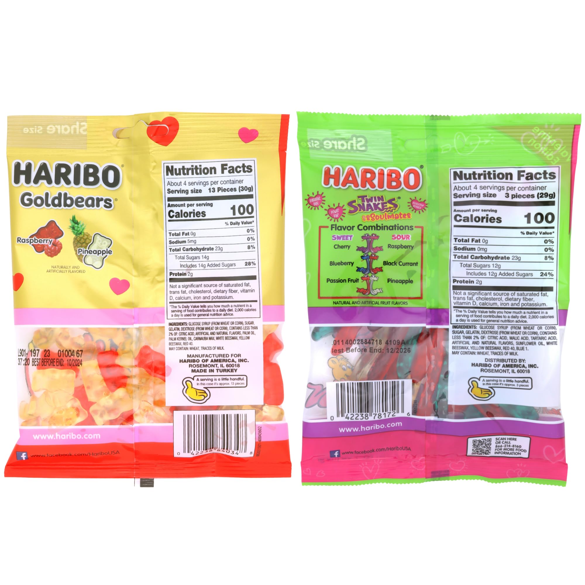 Sweetzo Haribo Twin Snakes 4 oz bag featuring sweet-and-sour gummies for snacking