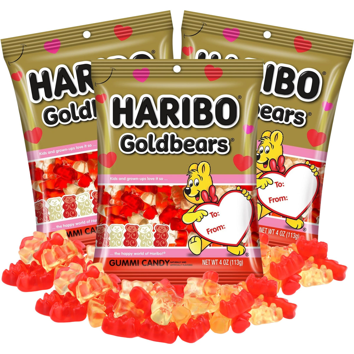 Sweetzo Haribo Valentine’s bears packaging highlights festive gift-ready design.