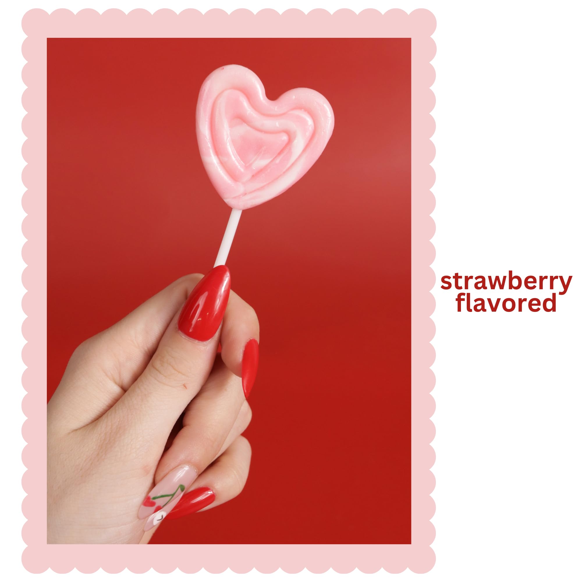 Sweetzo Heart Swirl Lollipops for candy buffets and dessert tables.