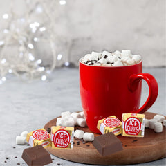 Sweetzo ice cube chocolate square, ideal for cocoa toppings and gifting.