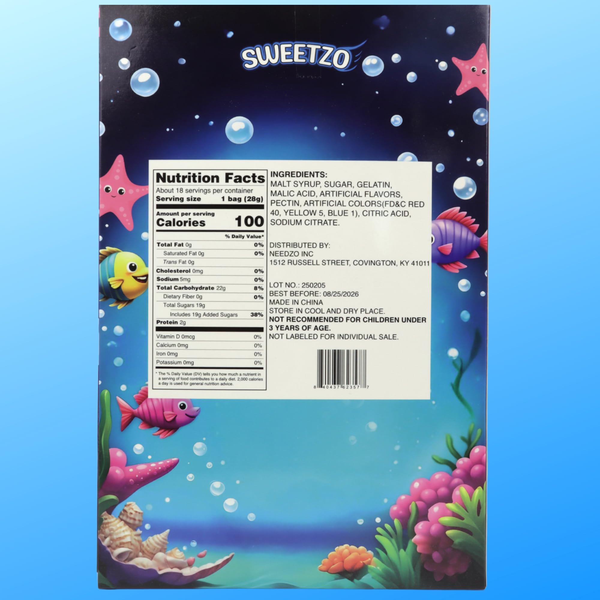 Sweetzo Mermaid Gummy shells; playful seashell shapes for giftable snack packs.