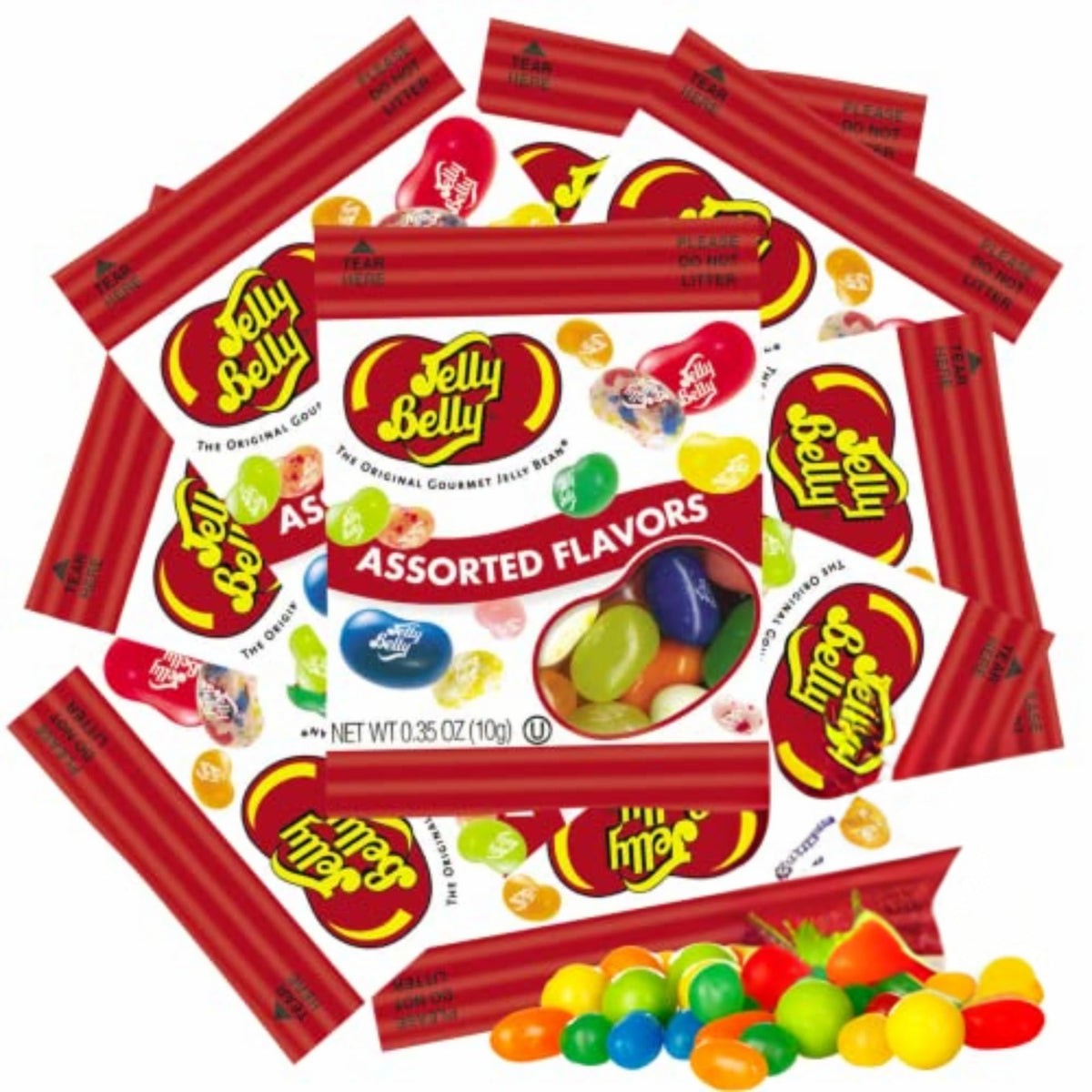 Sweetzo mini pack jelly beans, colorful variety for on-the-go snacking.