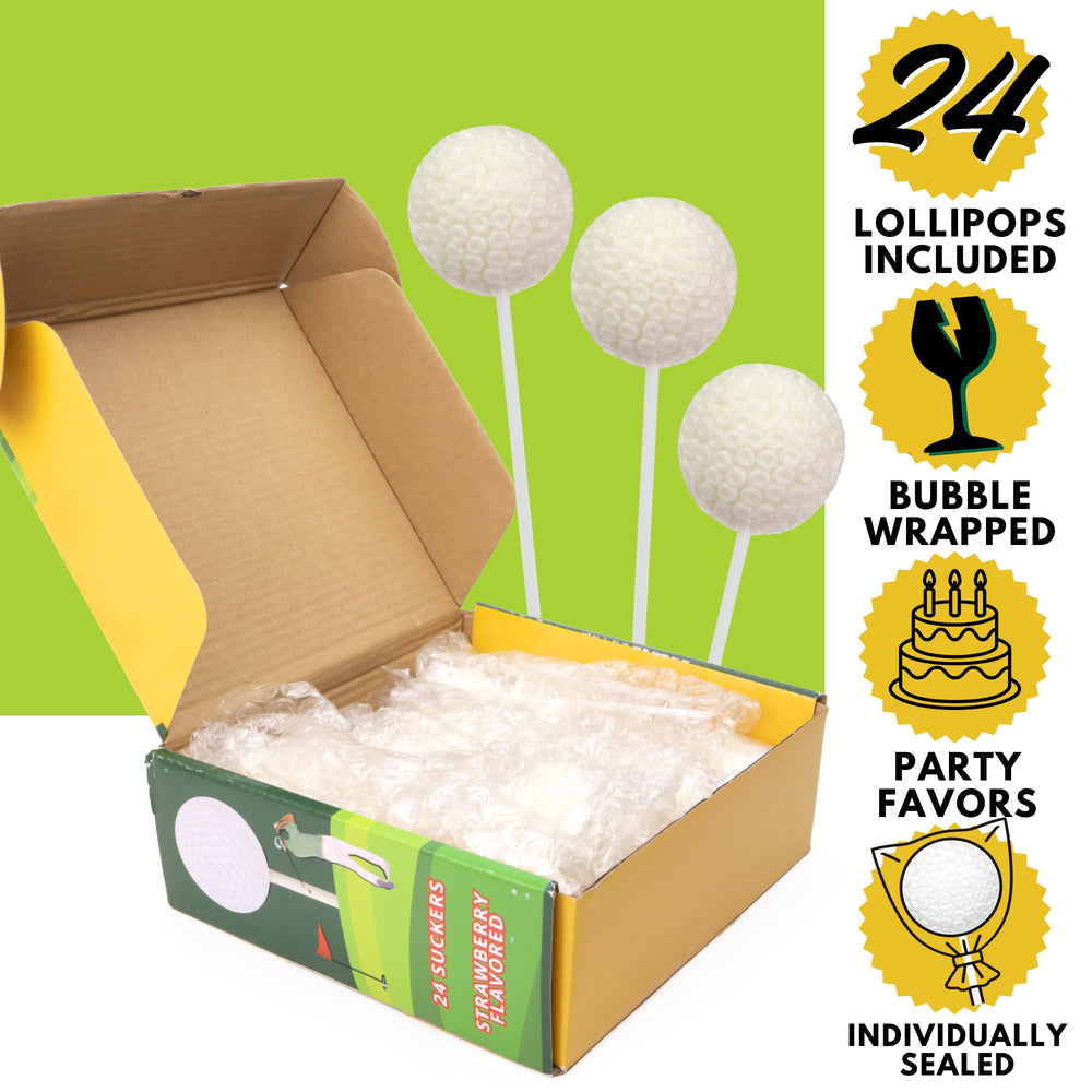 Sweetzo realistic golf ball design lollipop on display