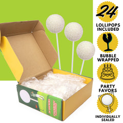 Sweetzo realistic golf ball design lollipop on display