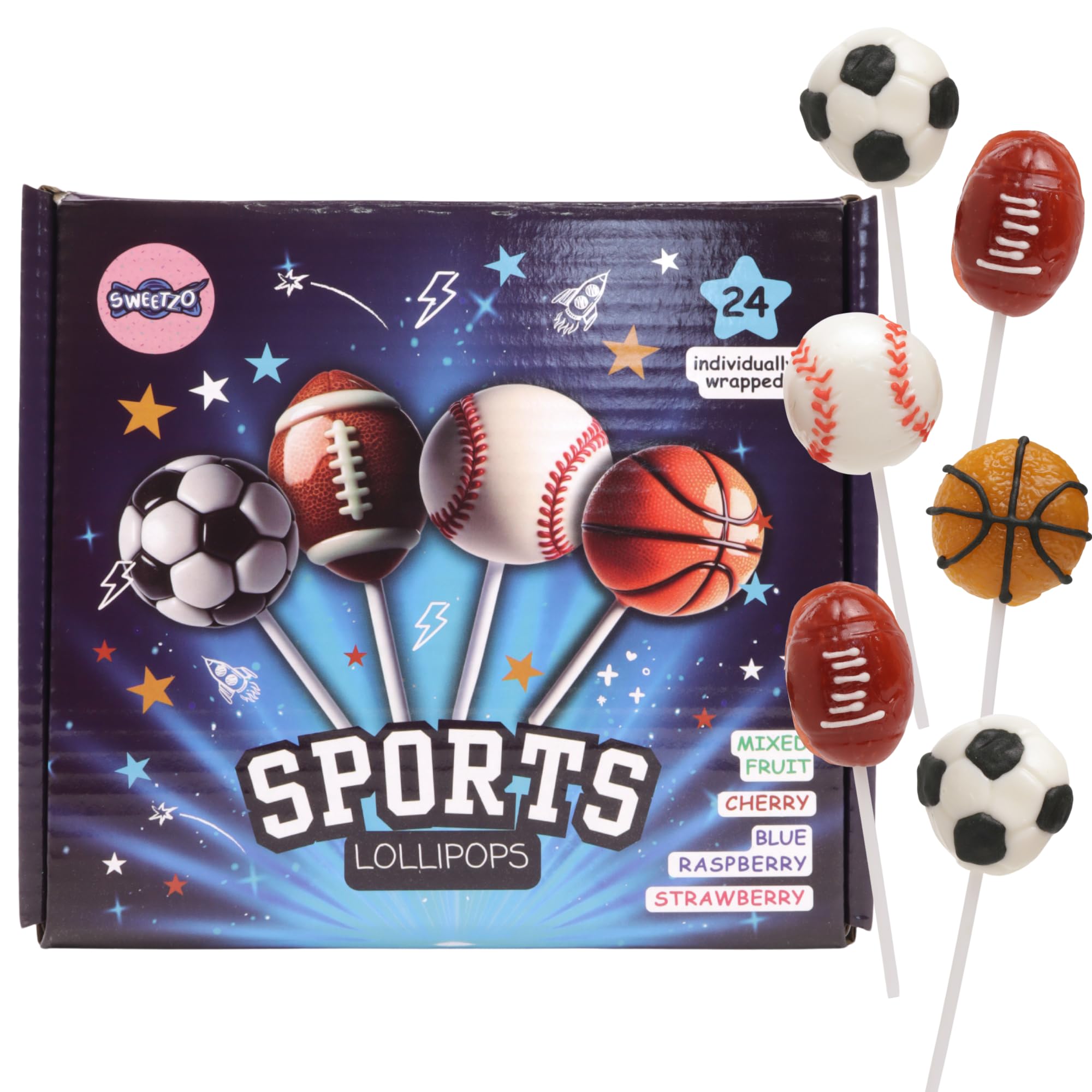 Sweetzo basketball design lollipop; ideal for game day and party favors.