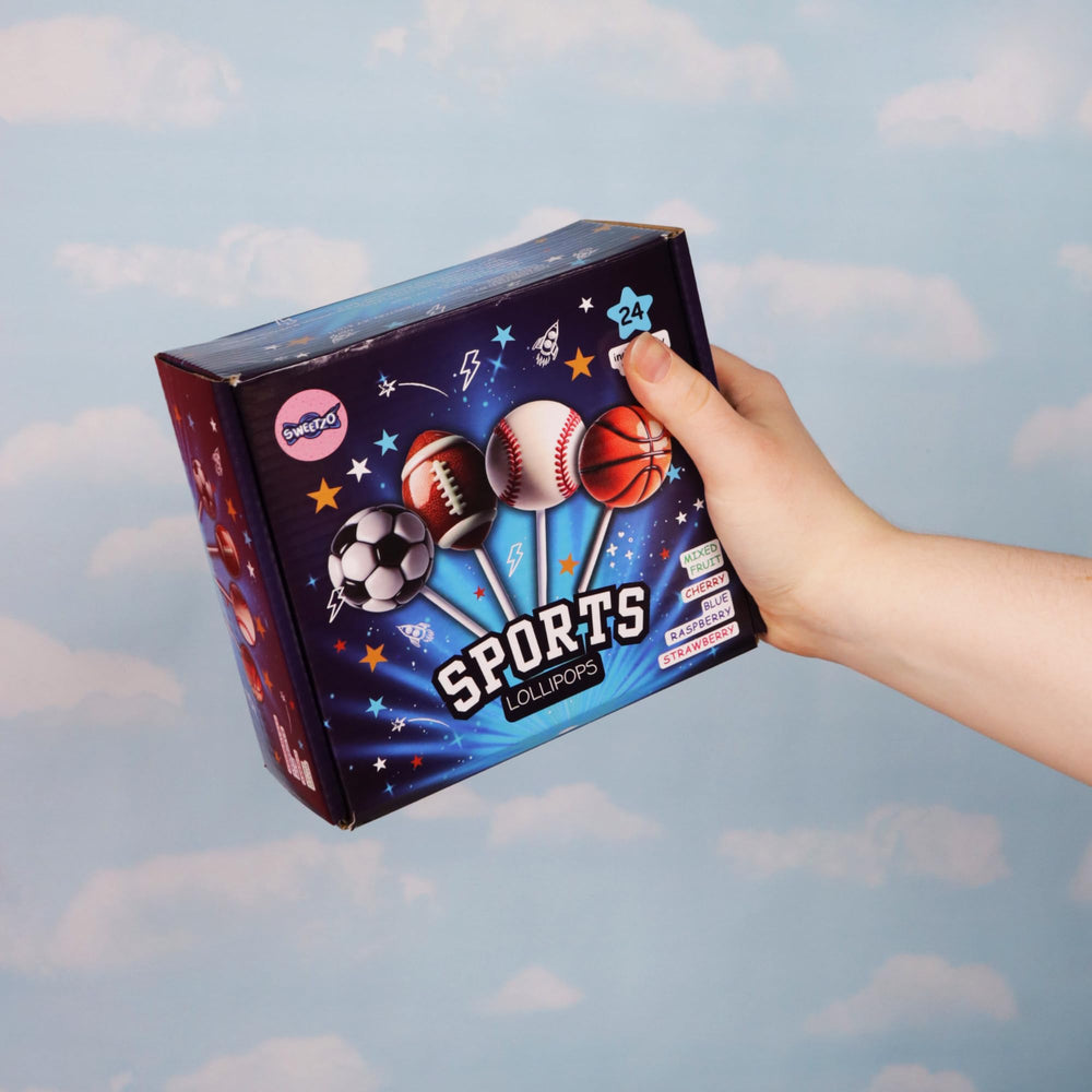 Sweetzo soccer design lollipop; energizes team celebrations and school events.