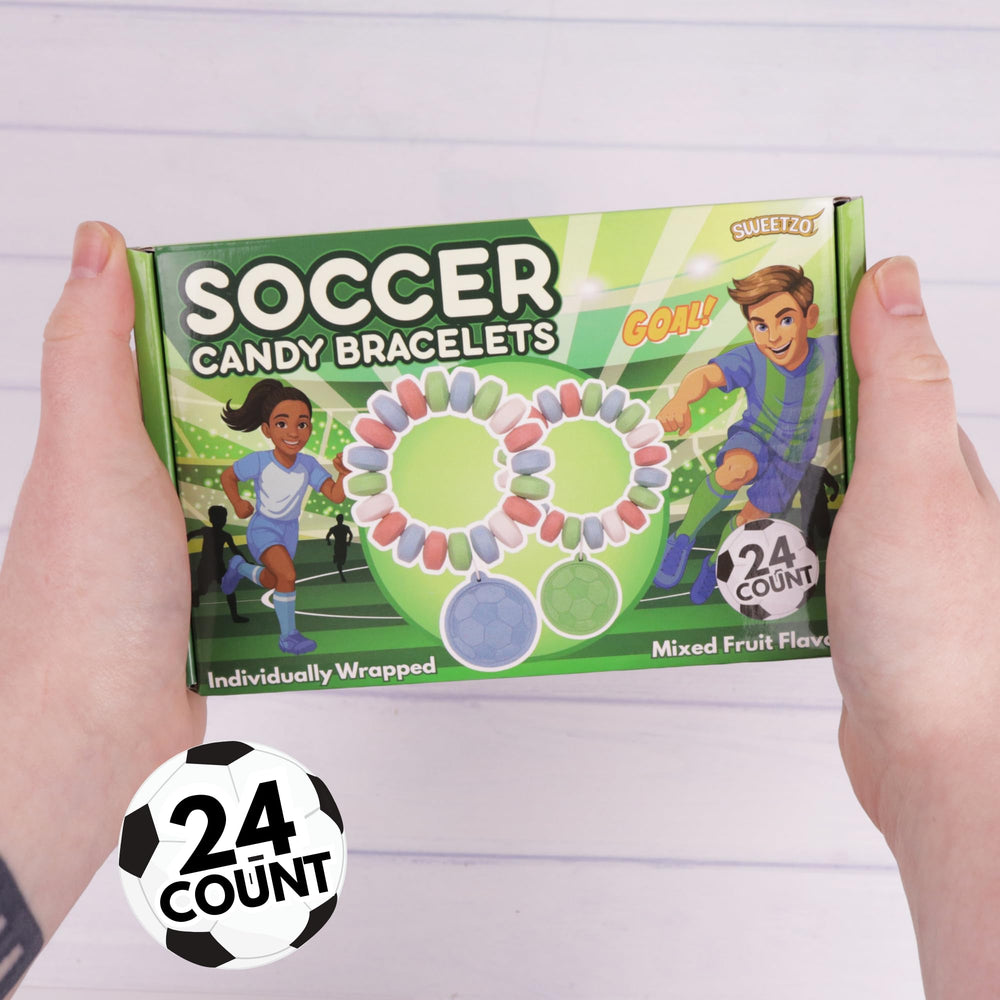 Sweetzo team party favors featuring edible jewelry for fans and players.