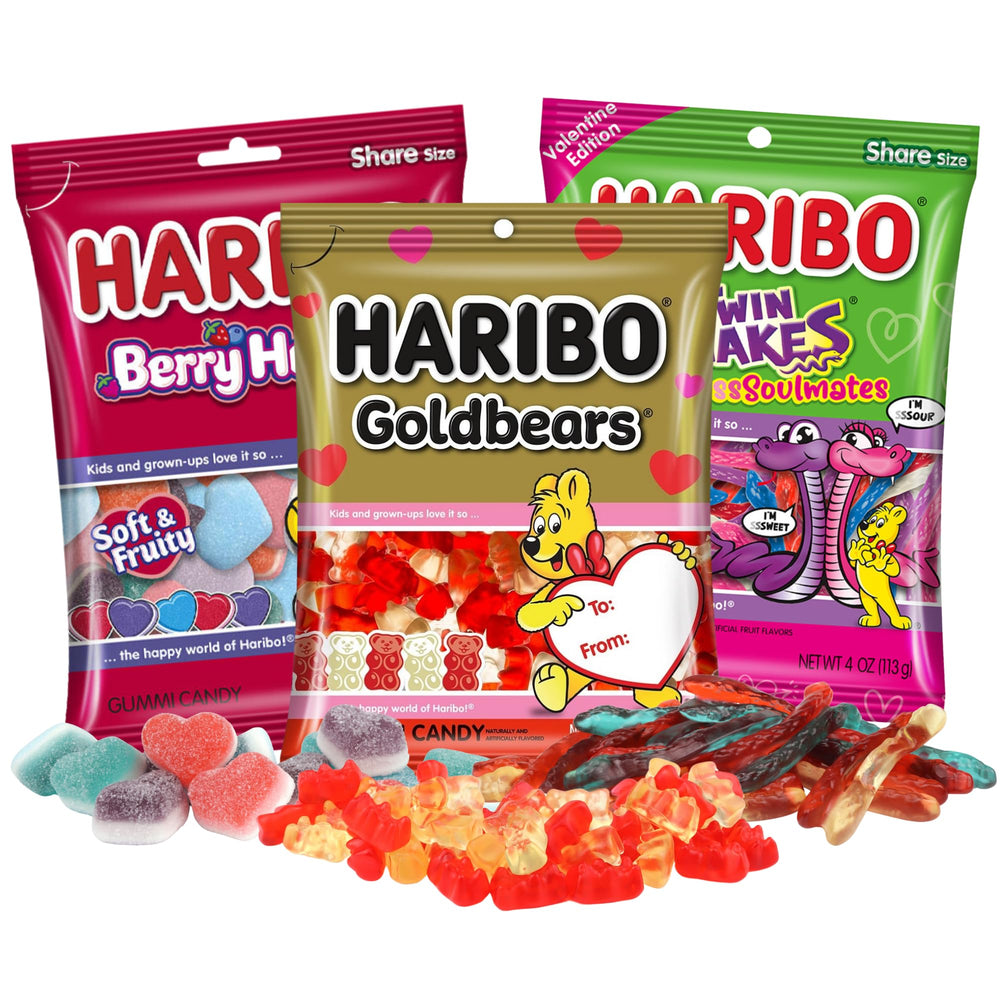 Sweetzo Valentine Goldbears gummies in bright packaging, ideal for gifting and sharing.