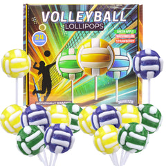 Sweetzo volleyball lollipops front view for party favors and celebrations