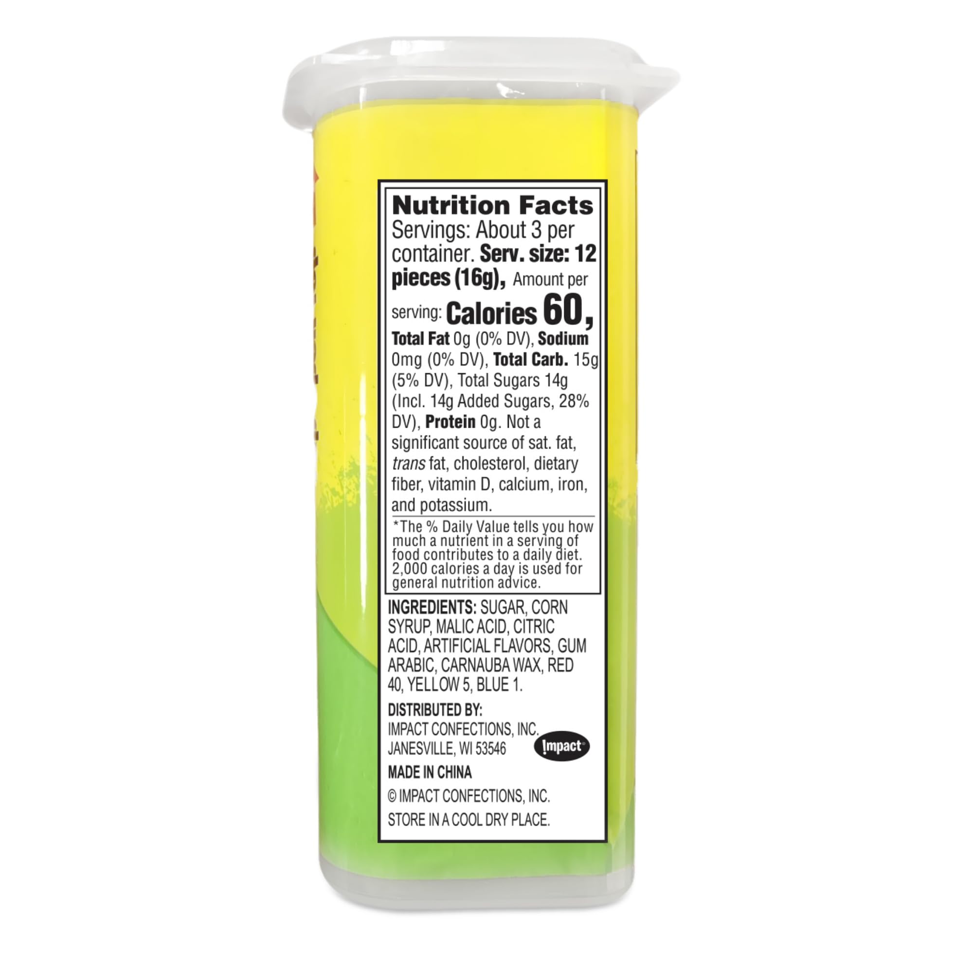 Sweetzo Warheads Minis lemon flavor offers bright tang and a zippy finish.