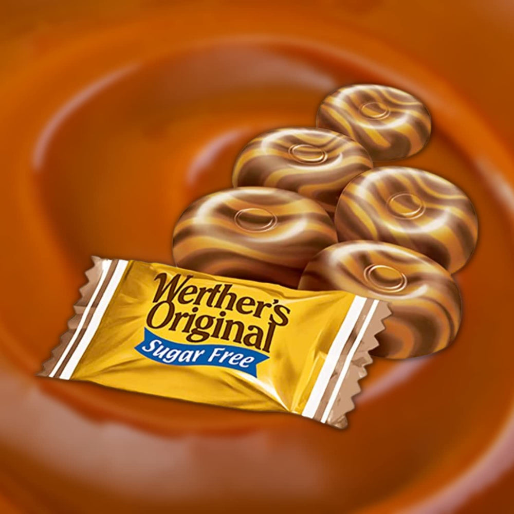 Sweetzo Werther's Original on-the-go candies ready for quick sugar-free moments.