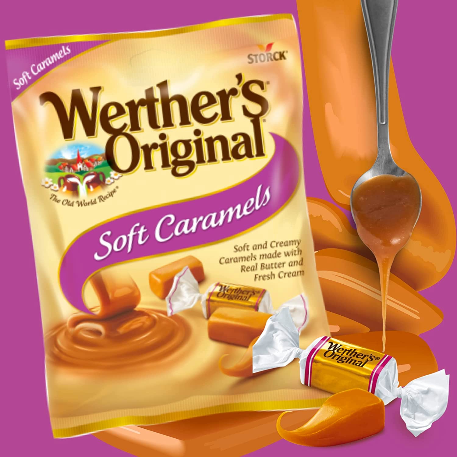 Sweetzo Werther's Original 2-pack display suited for office jars.