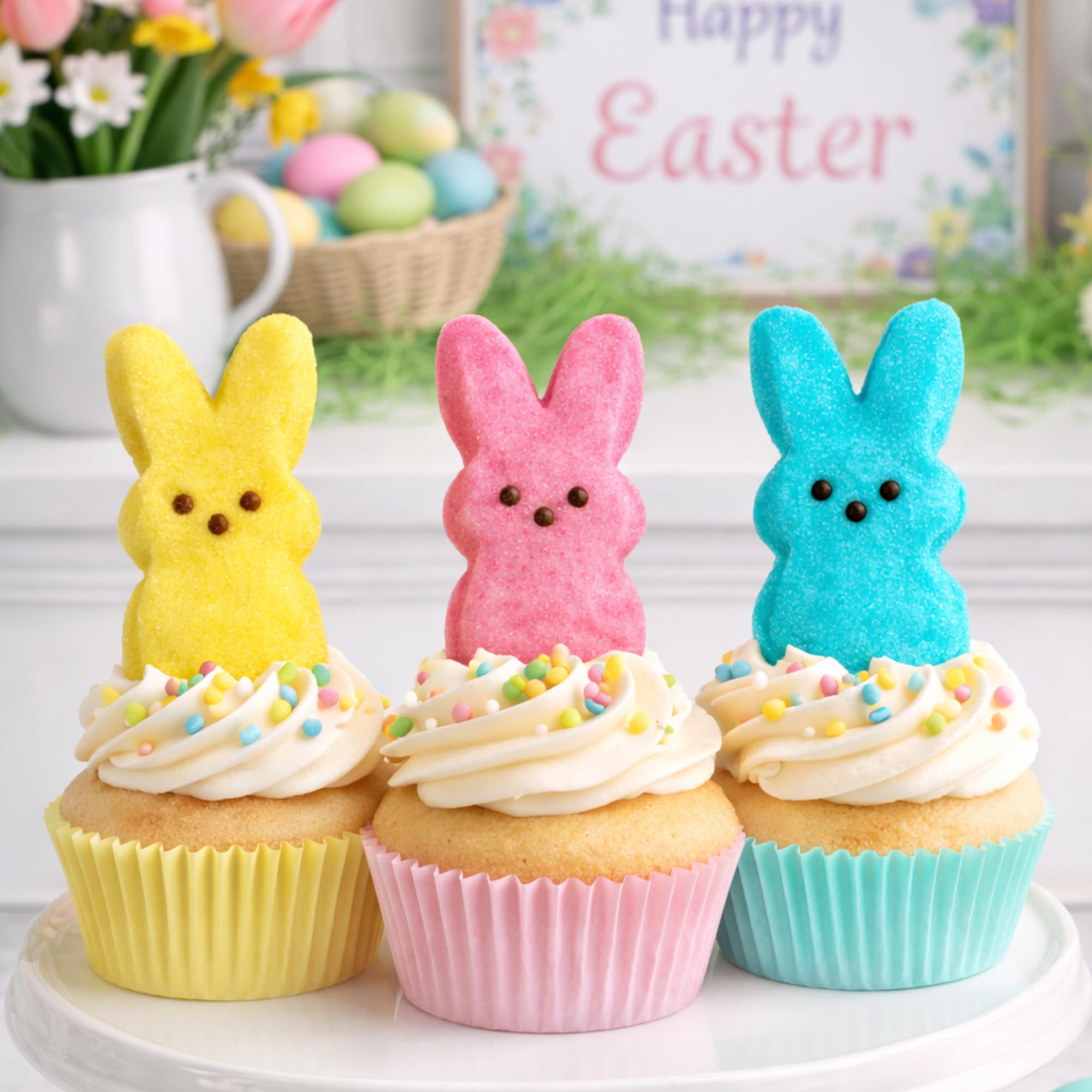 Sweetzo yellow bunny Peeps bright spring color perfect for desserts.