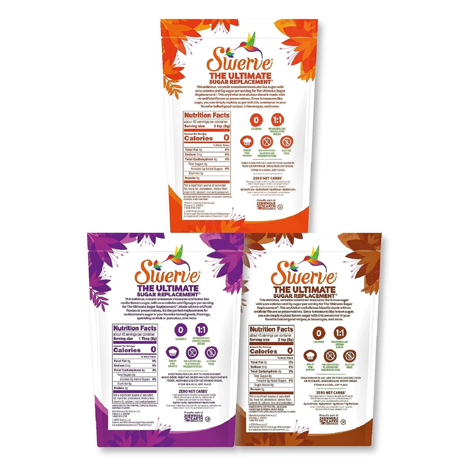 Swerve brown sugar replacement packaging ideal for cookies and caramelizing